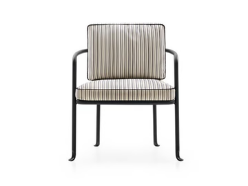 BOREA - Upholstered fabric garden chair with armrests by B&B Italia Outdoor - view 2